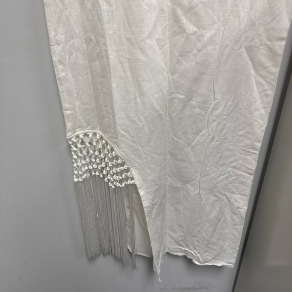 ciebon white dress side fringes sz s - Picture 5 of 6